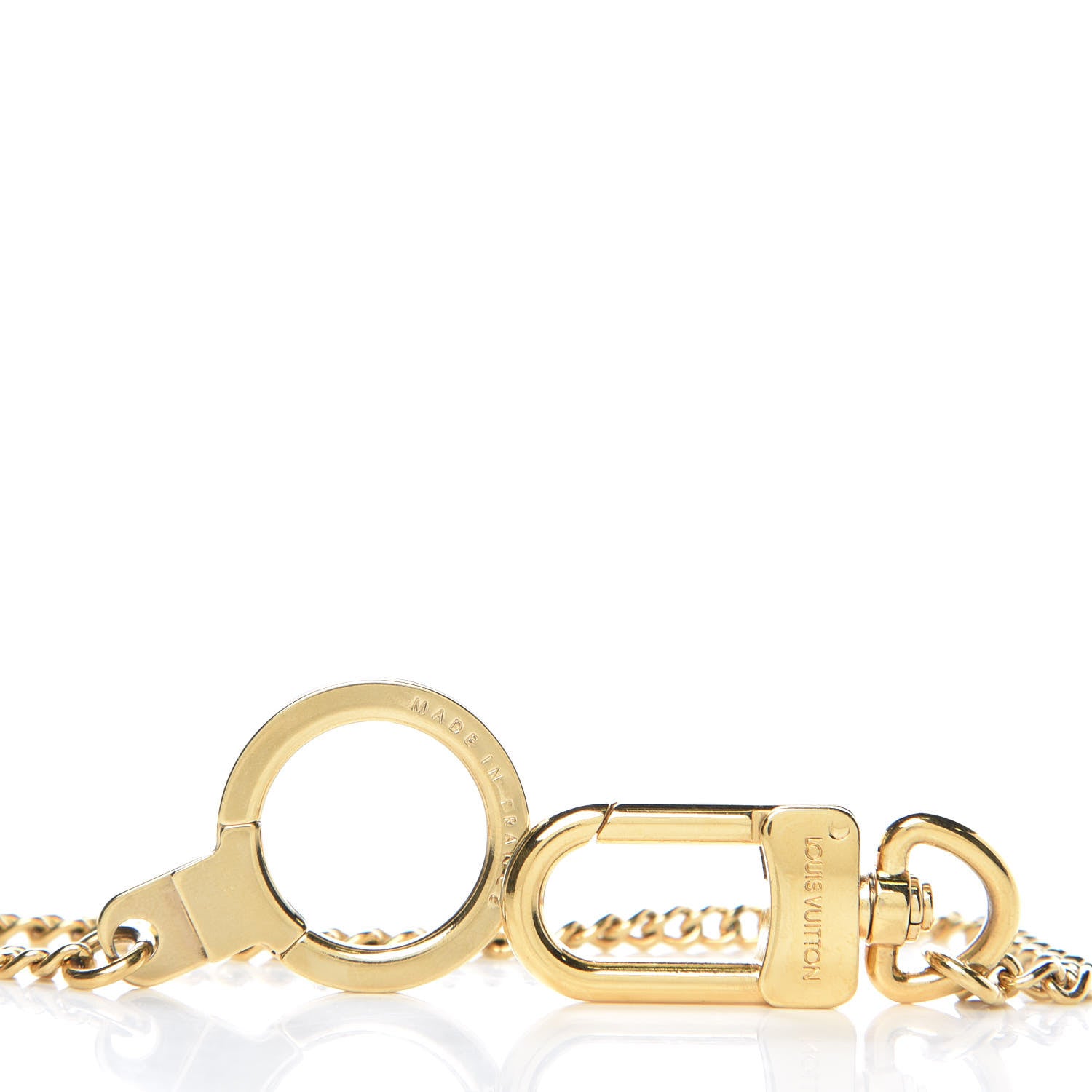 Louis Vuitton Metal Pochette Extender Key Ring Chain Gold 3 of 3