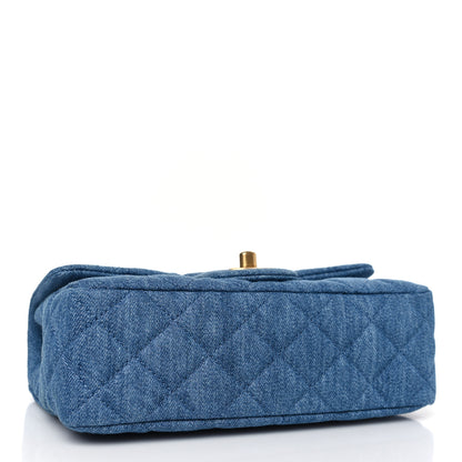 Chanel Denim Quilted Mini Pearl Crush Rectangular Flap Blue 5 of 9