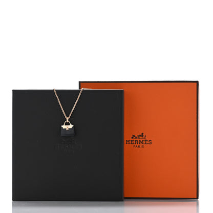 Hermes 18K Rose Gold Black Jade Kelly Amulettes Pendant Necklace 5 of 5