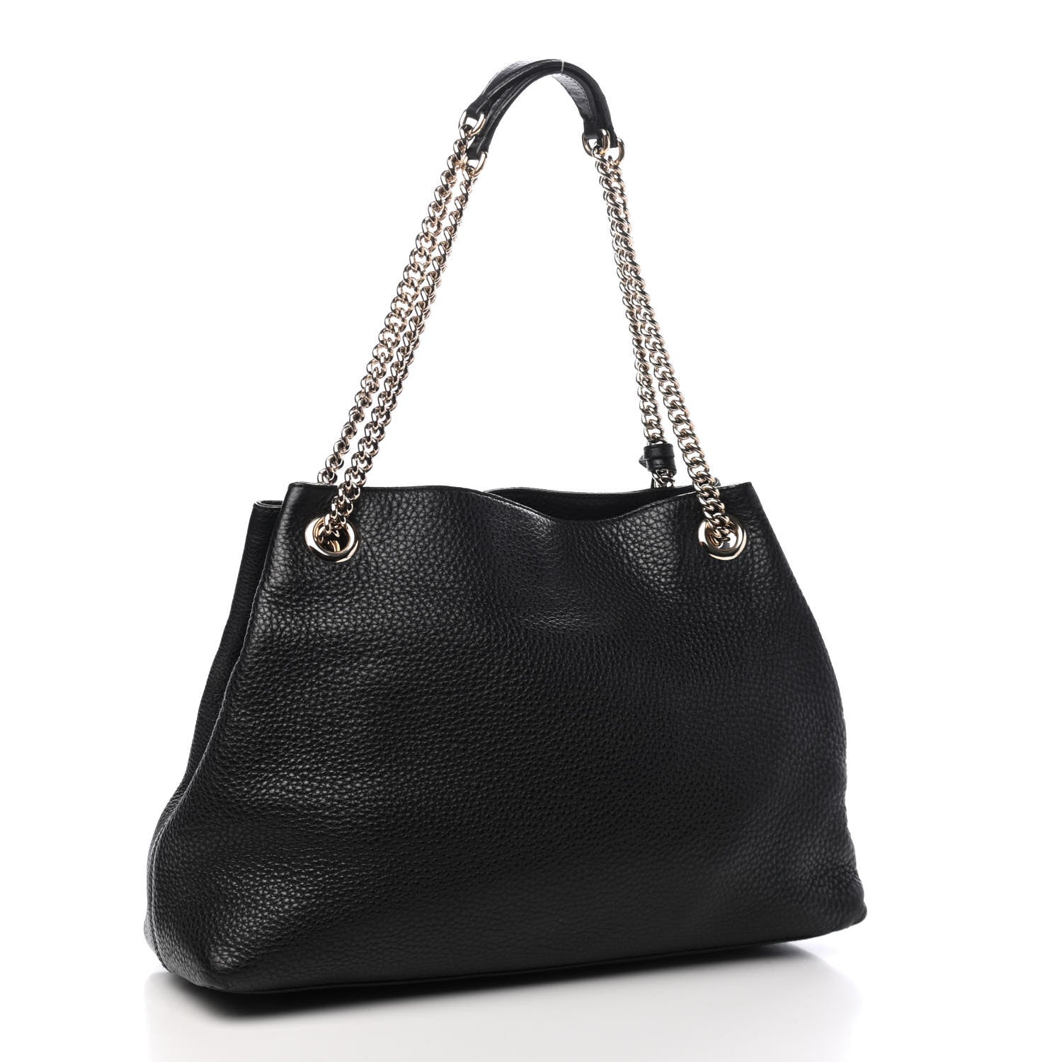 Gucci Pebbled Calfskin Medium Soho Chain Shoulder Bag Black 3 of 9