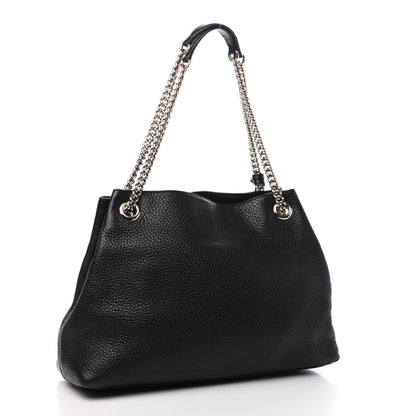 Gucci Pebbled Calfskin Medium Soho Chain Shoulder Bag Black 3 of 9