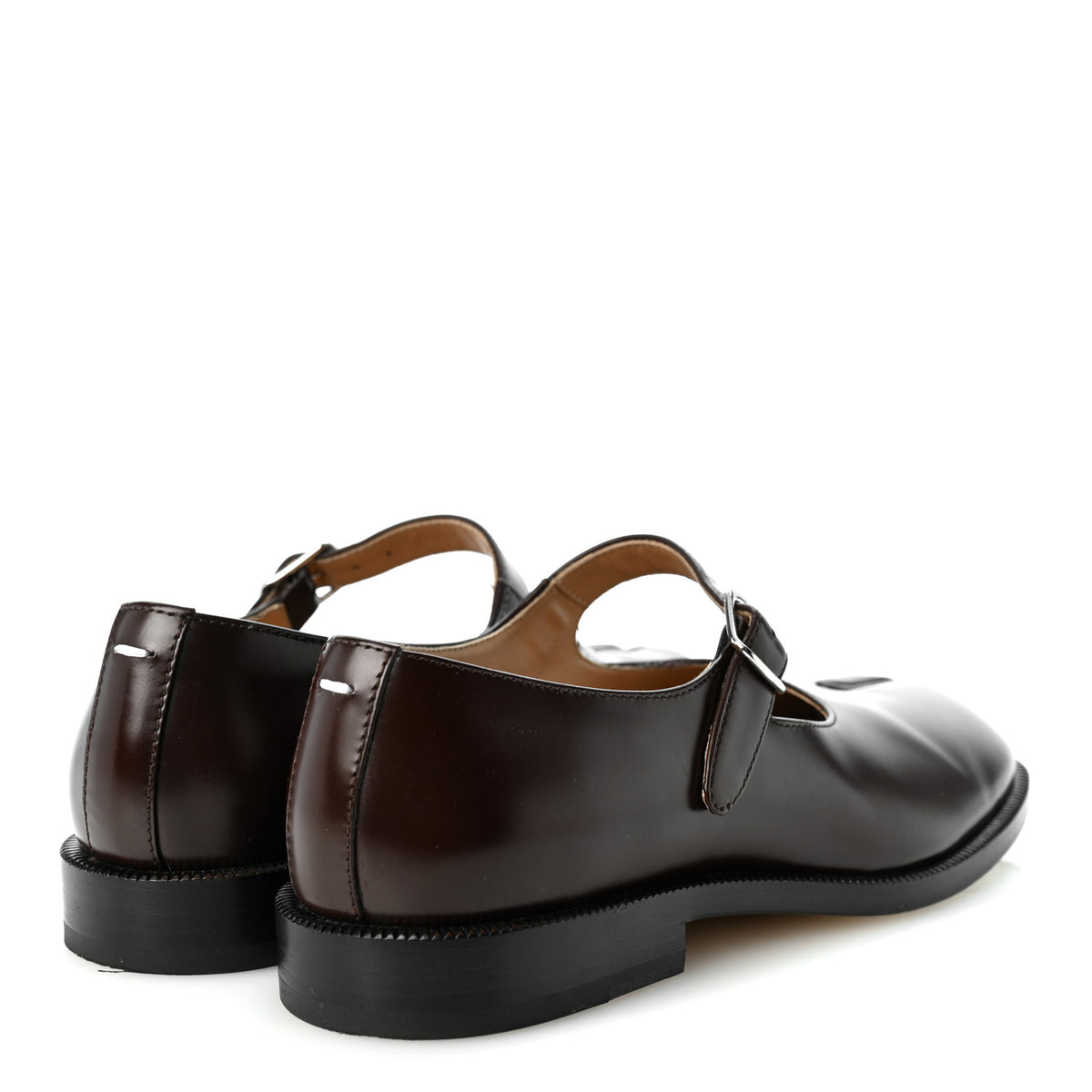 Maison Margiela Brushed Calfskin Tabi 20mm Mary Janes 36 Adobe Brown 5 of 9