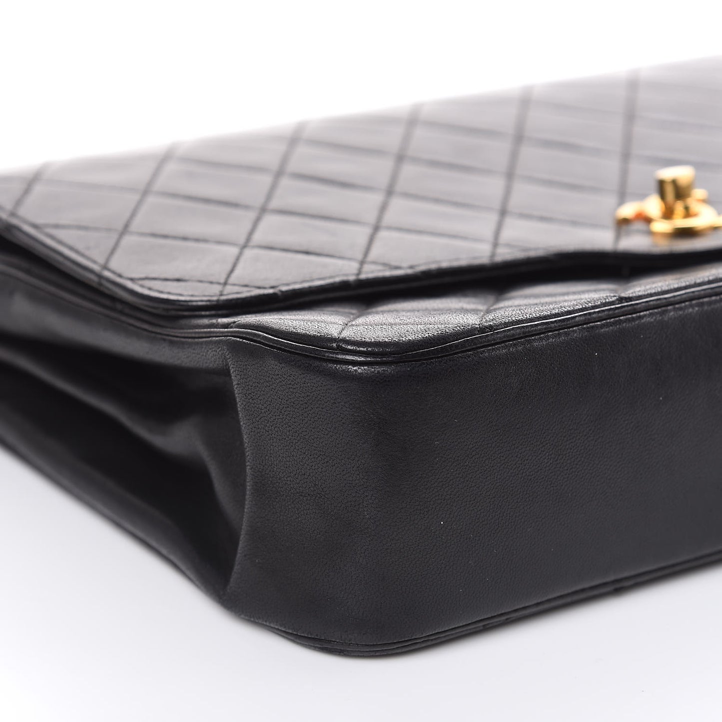 Lambskin Quilted Medium Single Flap Black