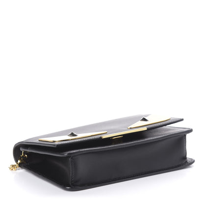 Fendi Vitello Liberty Lucido Metal Monster Eyes Tube Wallet on Chain Black 4 of 10