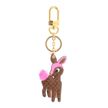 Louis Vuitton Calfskin Superstition Deer Bag Charm Key Holder Rose 1 of 3
