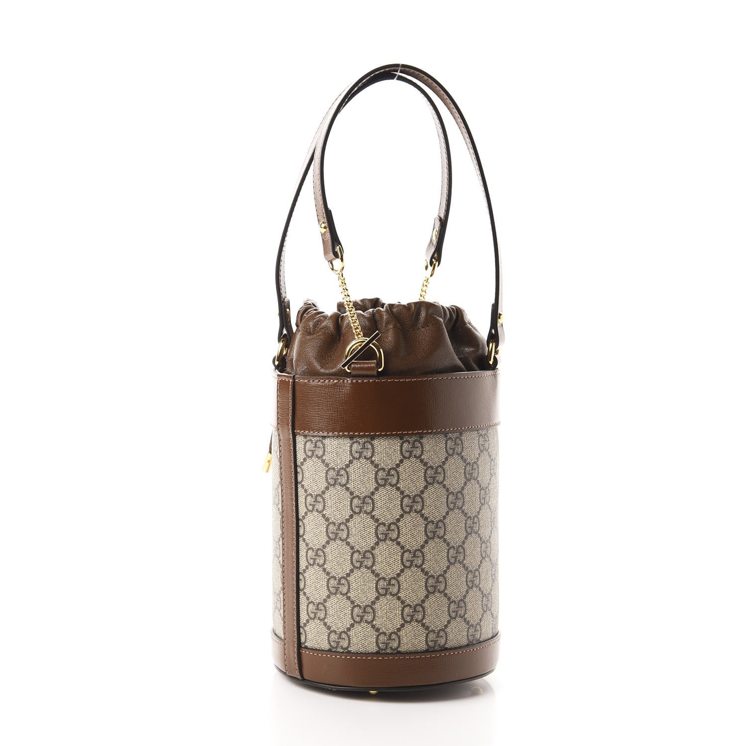 Gucci GG Supreme Monogram Small 1955 Horsebit Bucket Bag Beige Brown Sugar 3 of 11