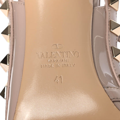 Valentino Garavani Patent Rockstud Ankle Strap Pumps 41 Poudre 6 of 7