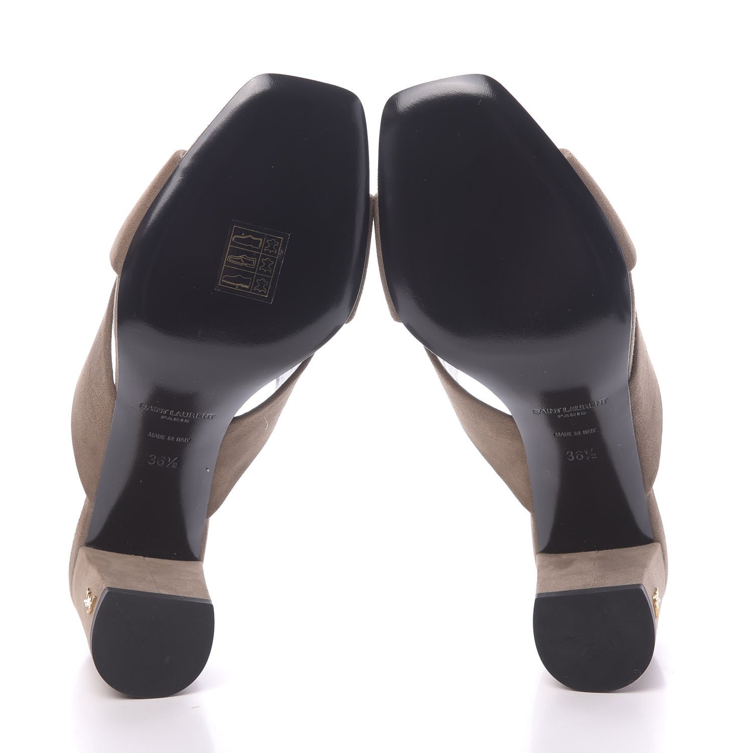 Saint Laurent Suede LouLou 70 Mules 36.5 Taupe 5 of 9