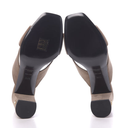 Saint Laurent Suede LouLou 70 Mules 36.5 Taupe 5 of 9