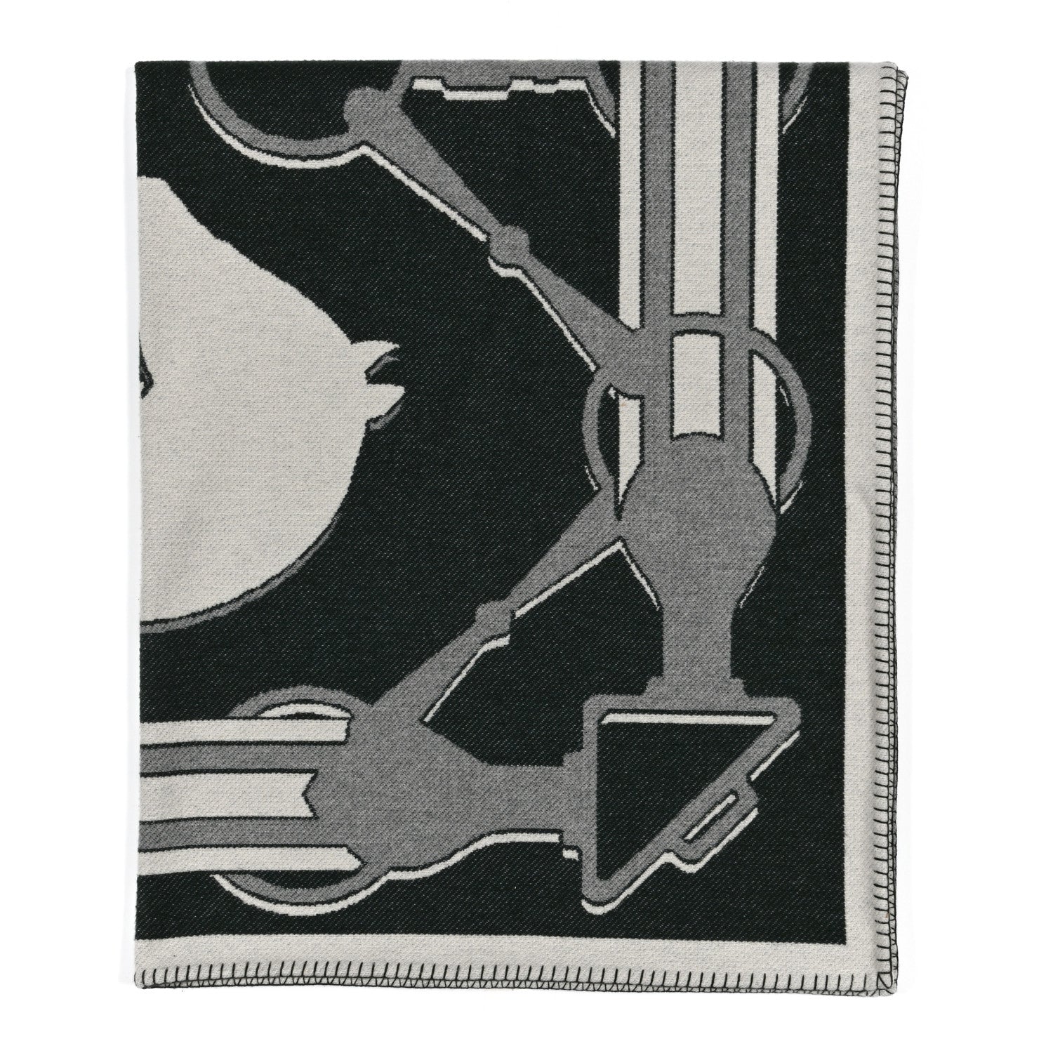 Hermes Wool Cashmere Plaid Tatersale Blanket 3 of 6