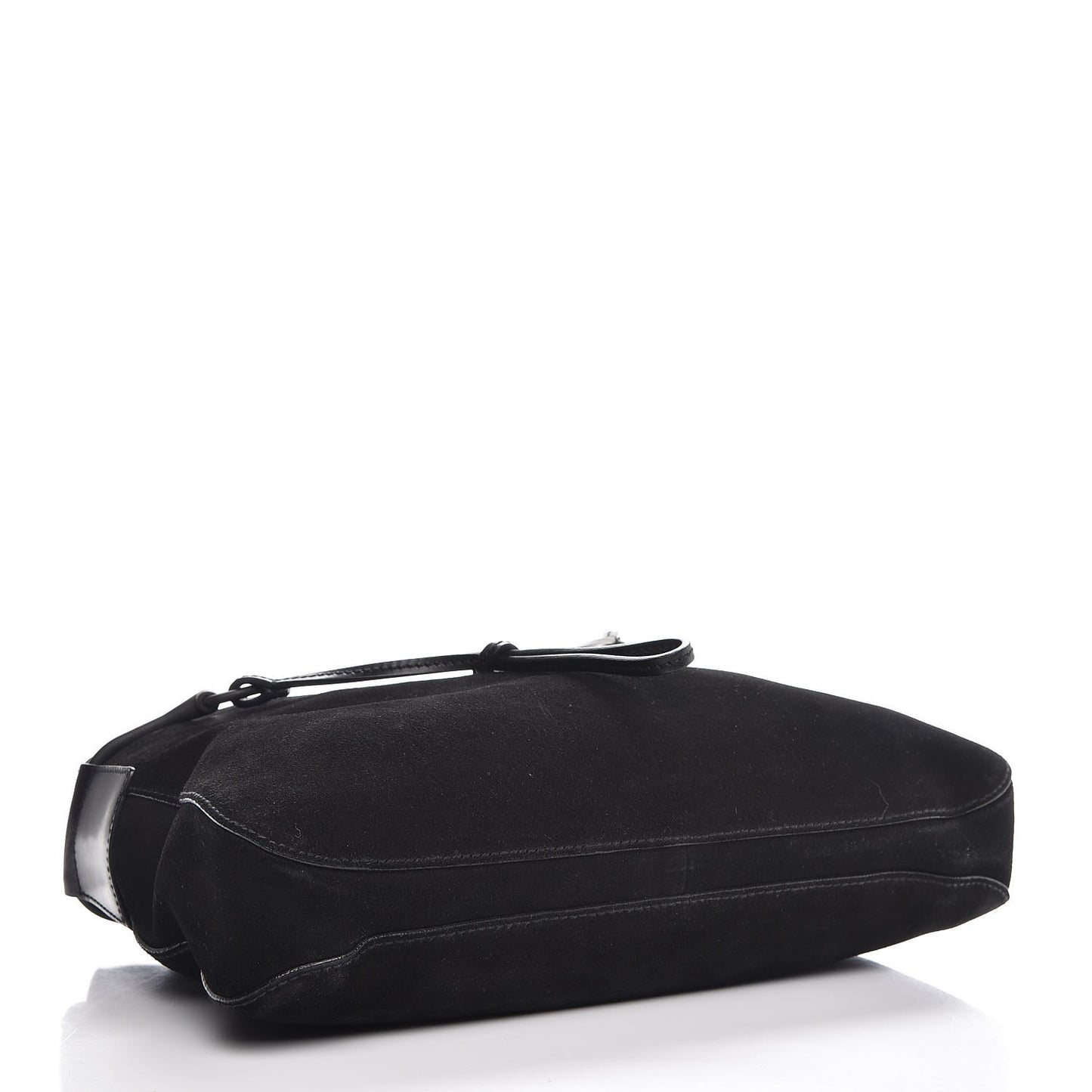 Suede Drawstring Hobo Black