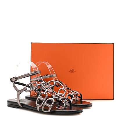 Hermes Metallic Nappa Naos Sandals 38 Champange 9 of 9