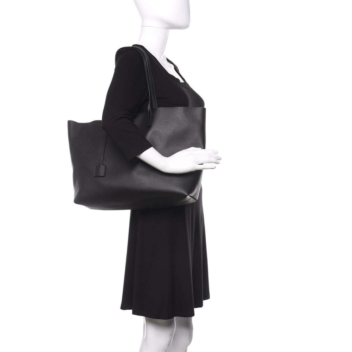 Calfskin Large Shopping Tote Black