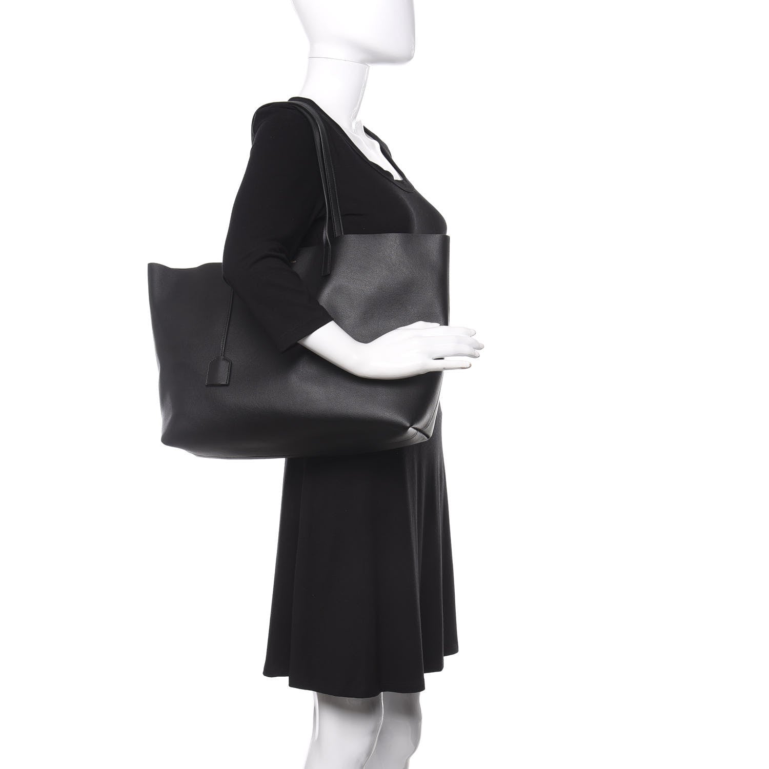 Saint Laurent Calfskin Large Shopping Tote Black 2 of 10