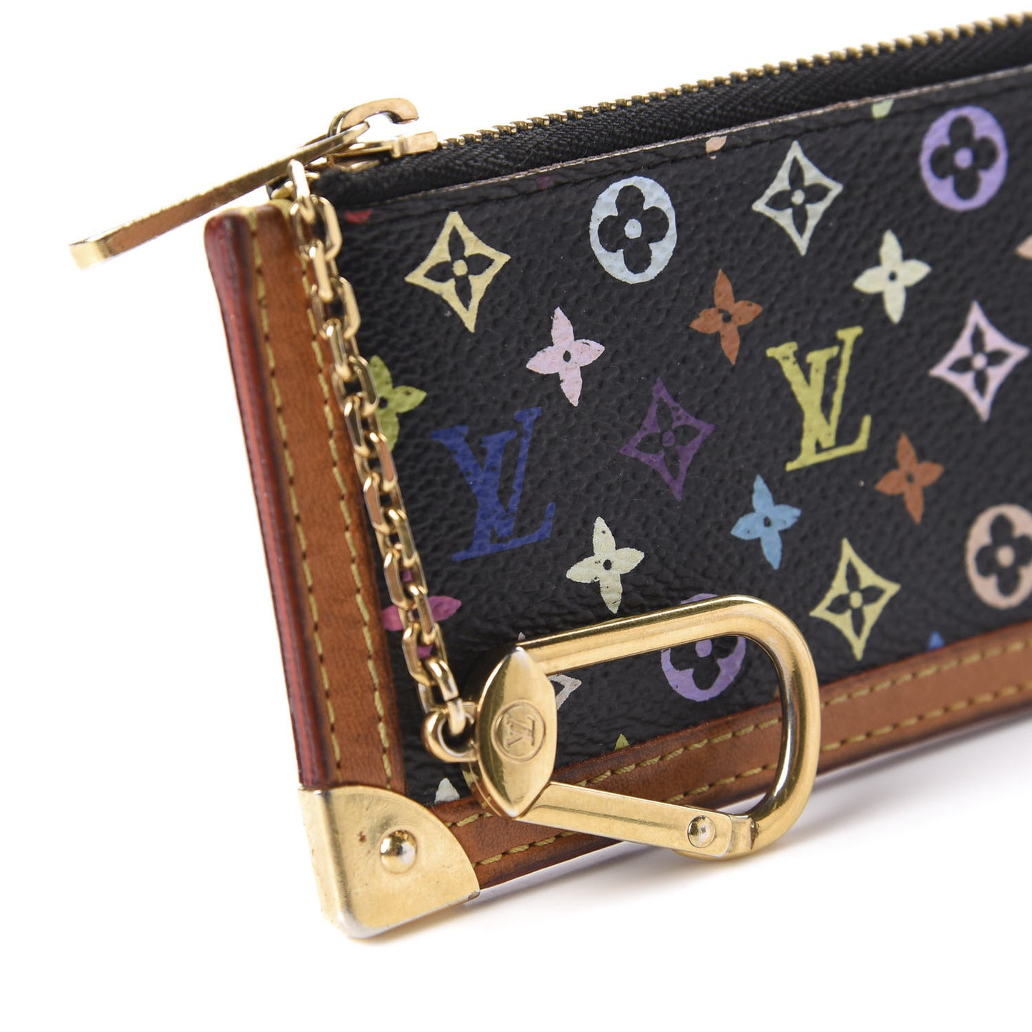 Monogram Multicolor Key Pouch Black