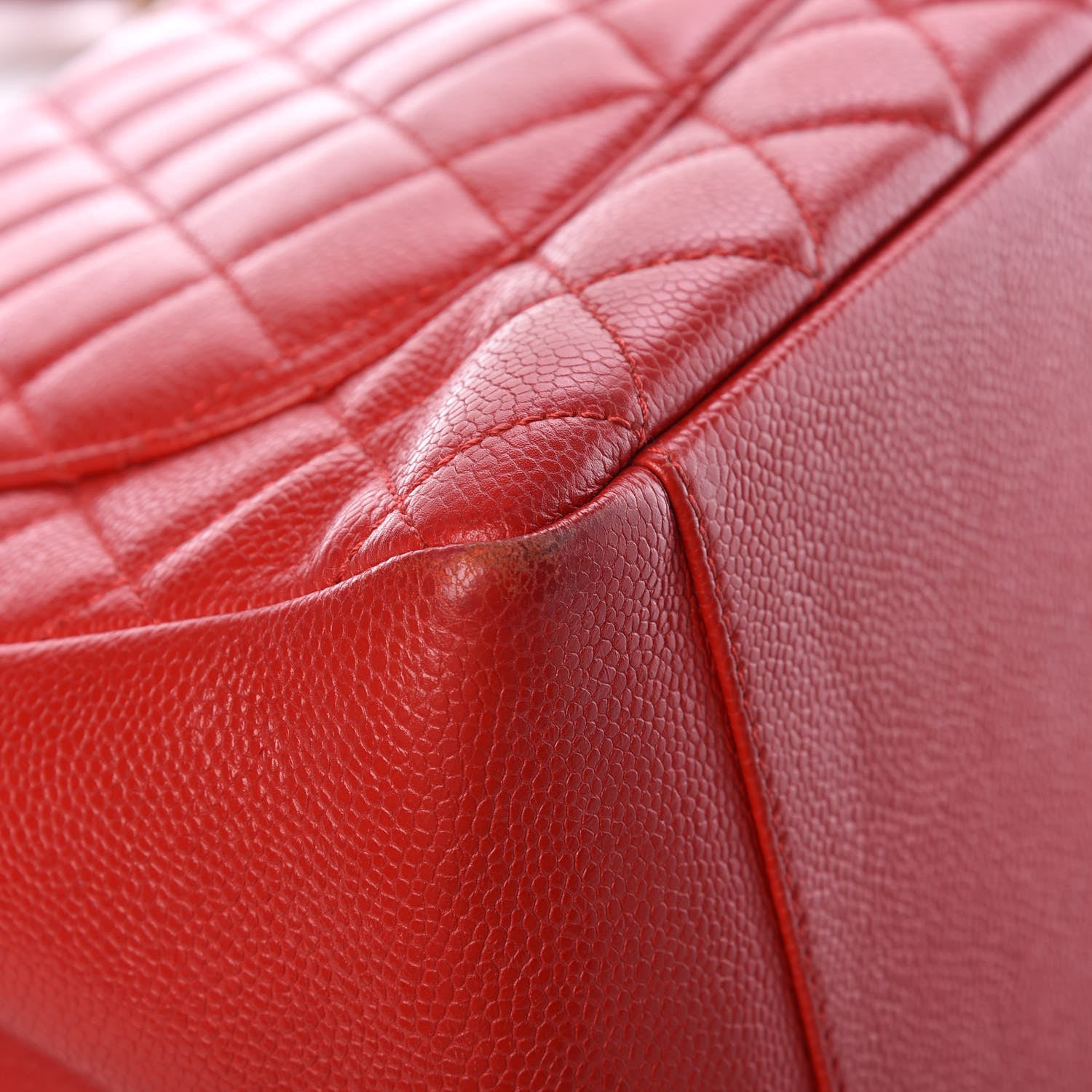 Chanel Caviar Quilted Grand Shopping Tote GST Red 18 of 19