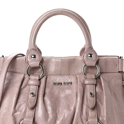 Miu Miu Vitello Shine Top Handle Satchel Mughetto 13 of 13