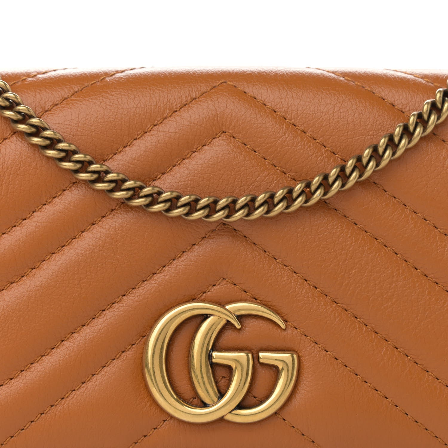 Gucci Calfskin Matelasse GG Marmont Mini Bag Cognac 7 of 10