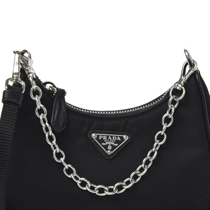 Prada Tessuto Nylon Mini Re-Edition 2000 Shoulder Bag Black 8 of 8