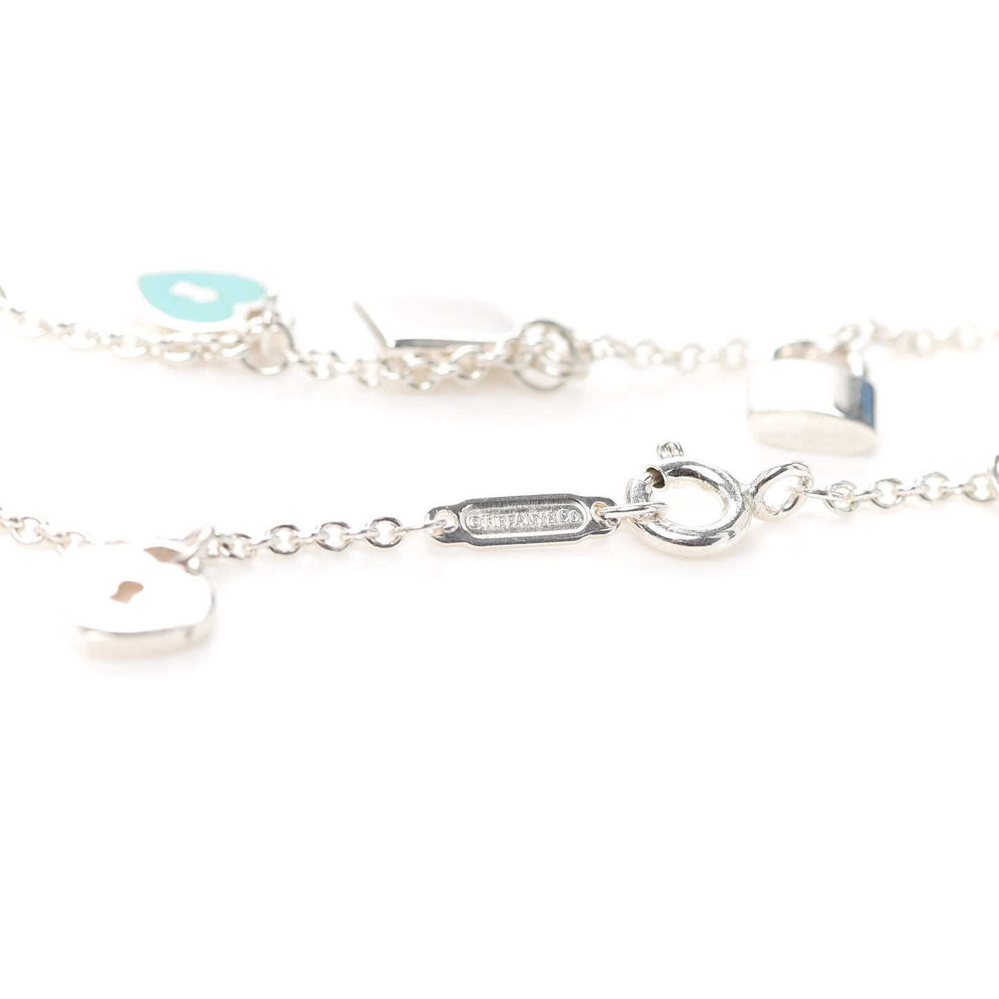 Sterling Silver Enamel Love Notes Charm Bracelet Blue