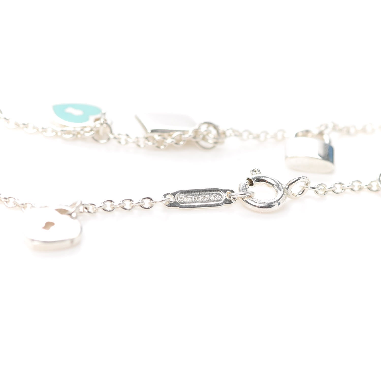 Tiffany Sterling Silver Enamel Love Notes Charm Bracelet Blue 4 of 6
