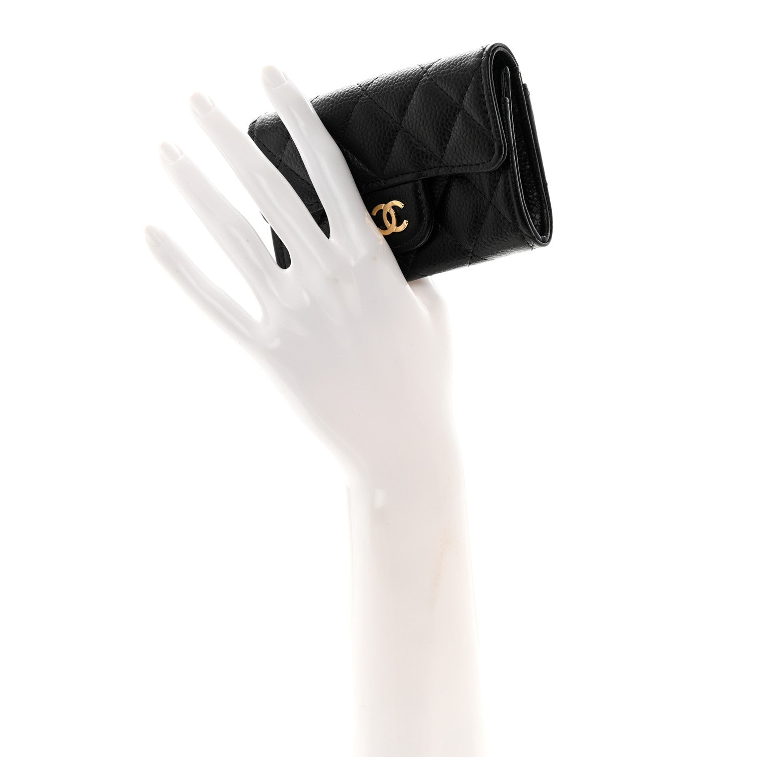 Chanel Caviar Quilted Flap Card Holder Wallet Black 2 of 9
