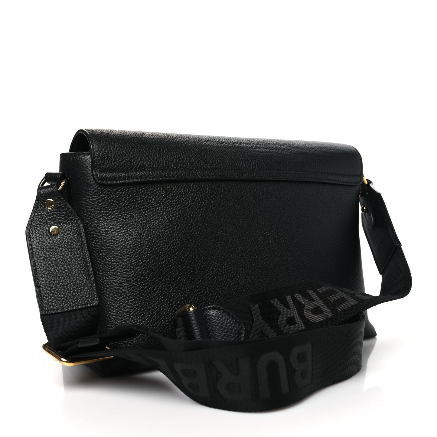 Coated Canvas Calfskin Vintage Check Medium Note Crossbody Bag Black