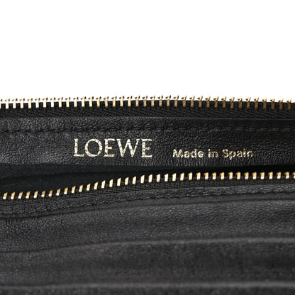 Loewe Lambskin Pleated Bracelet Pouch Shoulder Bag Black 6 of 8