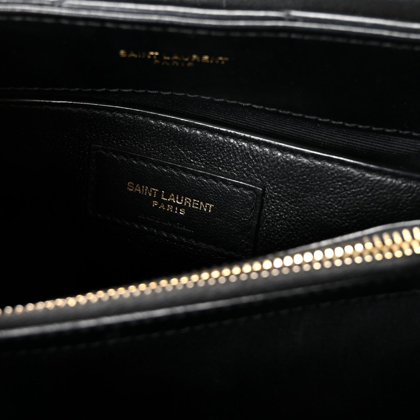 Calfskin Y Quilted Monogram Small Loulou Chain Satchel Black