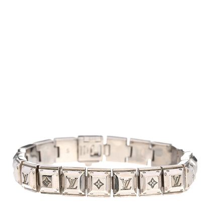 Louis Vuitton Palladium Monogram Nanogram Tennis Bracelet S Silver 1 of 4