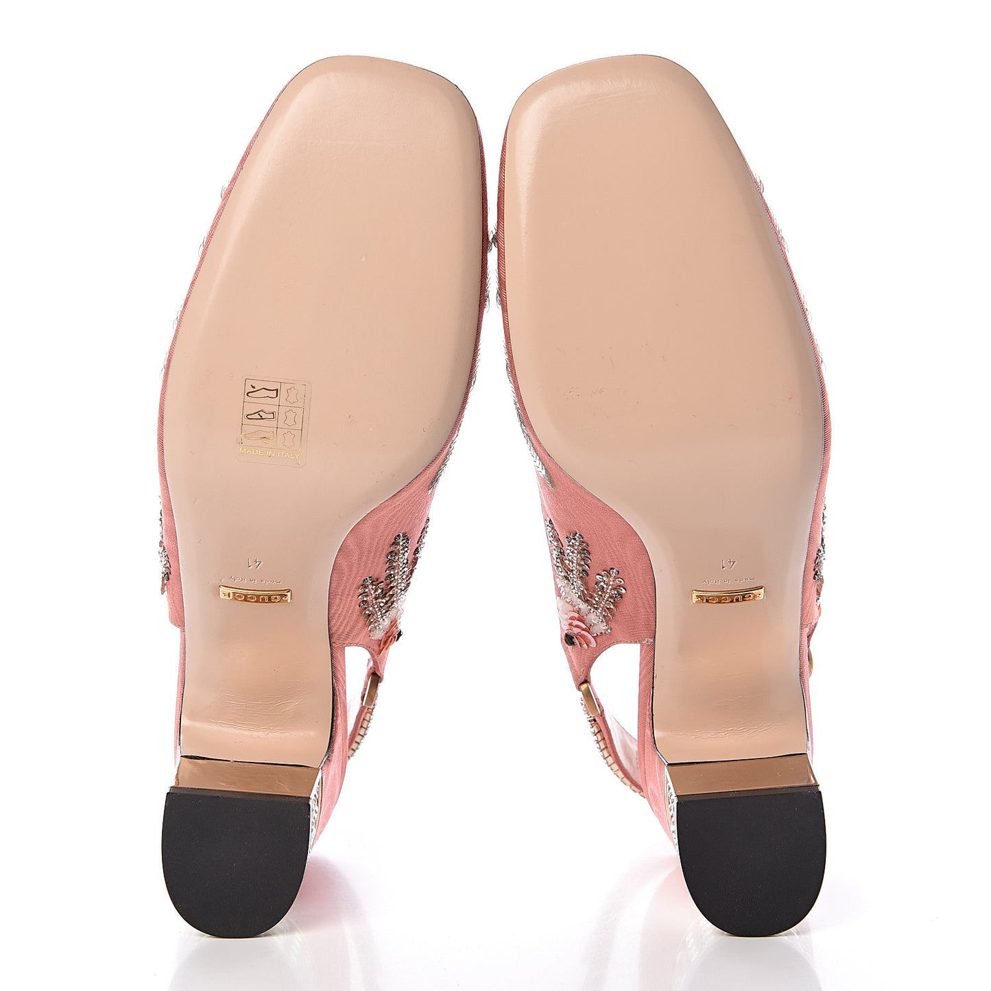 Moire Fabric Eyes Crystal Square G Madelyn Slingbacks 41 New Blush