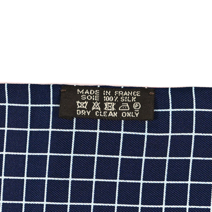 Hermes Silk Couvertures et Tenues de Jour a Carreaux Maxi Twilly Cut Vermillon Marine Ciel 4 of 4