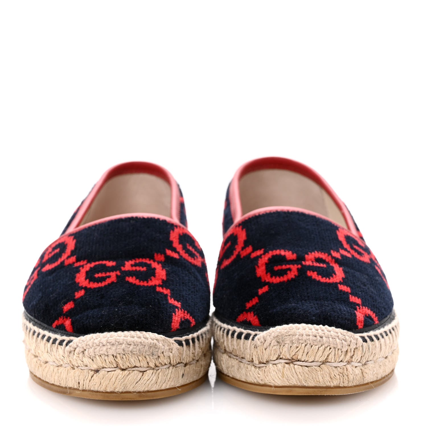 Gucci Terry Cloth GG Monogram Espadrilles 36.5 Blue Red 3 of 10