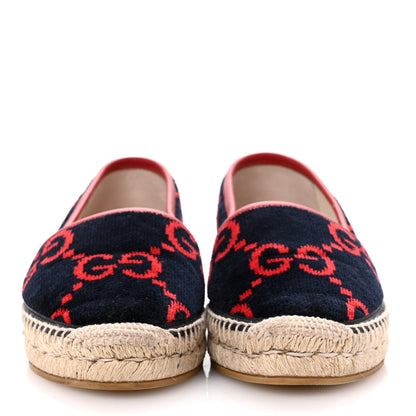 Gucci Terry Cloth GG Monogram Espadrilles 36.5 Blue Red 3 of 10