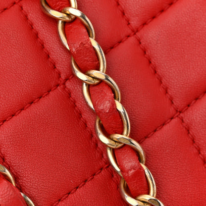 Chanel Lambskin Quilted Large Now and Forever Flap Red 13 of 14