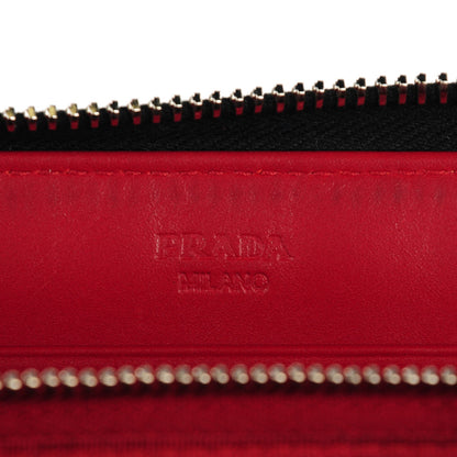 Prada Saffiano Vernice Studded Zip Around Wallet Black 5 of 8