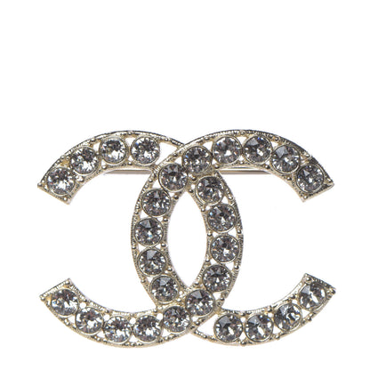 Chanel Crystal CC Brooch Gold 1 of 5