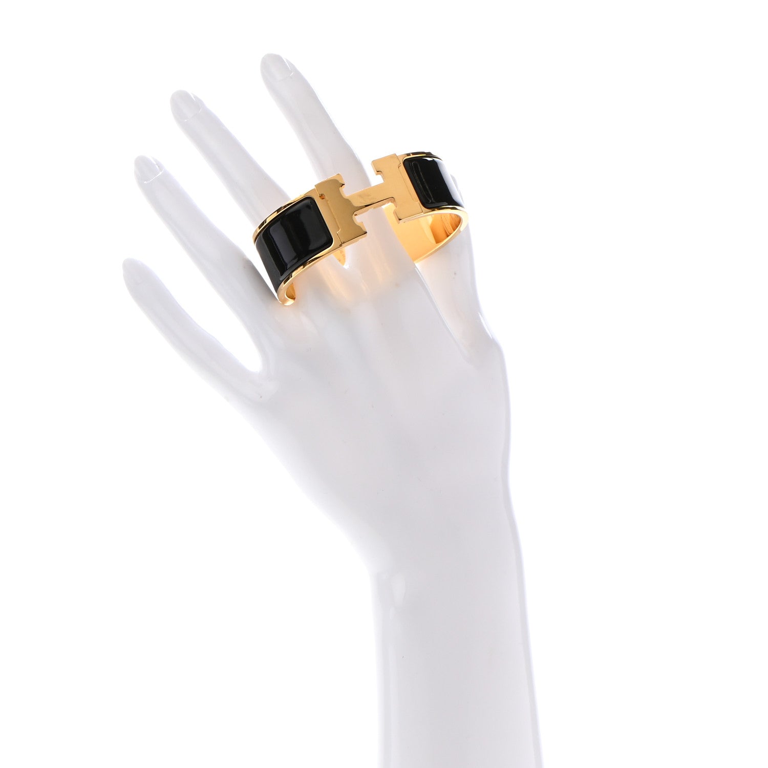 Hermes Enamel Wide Clic Clac H Bracelet PM Black 2 of 5