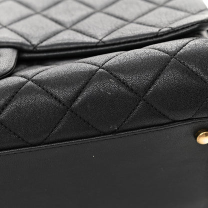 Chanel Shiny Sheepskin Quilted Large Trapezio Flap Black 8 of 16