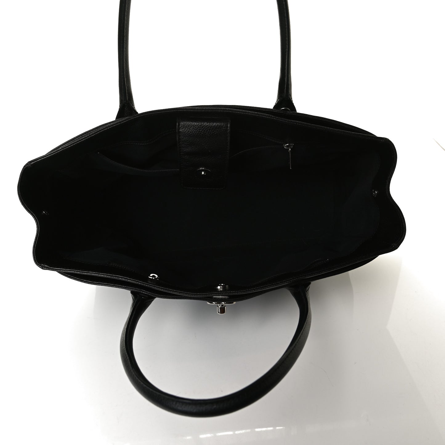 Calfskin Cerf Executive Shopper Tote Black
