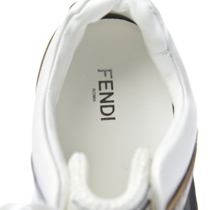 Fendi Vitello Mesh FF Digital Print Mens Fancy Low Top Sneakers 9 Nocciola Black Ultra White 8 of 12