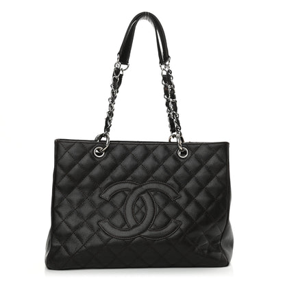 Chanel Caviar Quilted Grand Shopping Tote GST Dark Brown 1 of 13