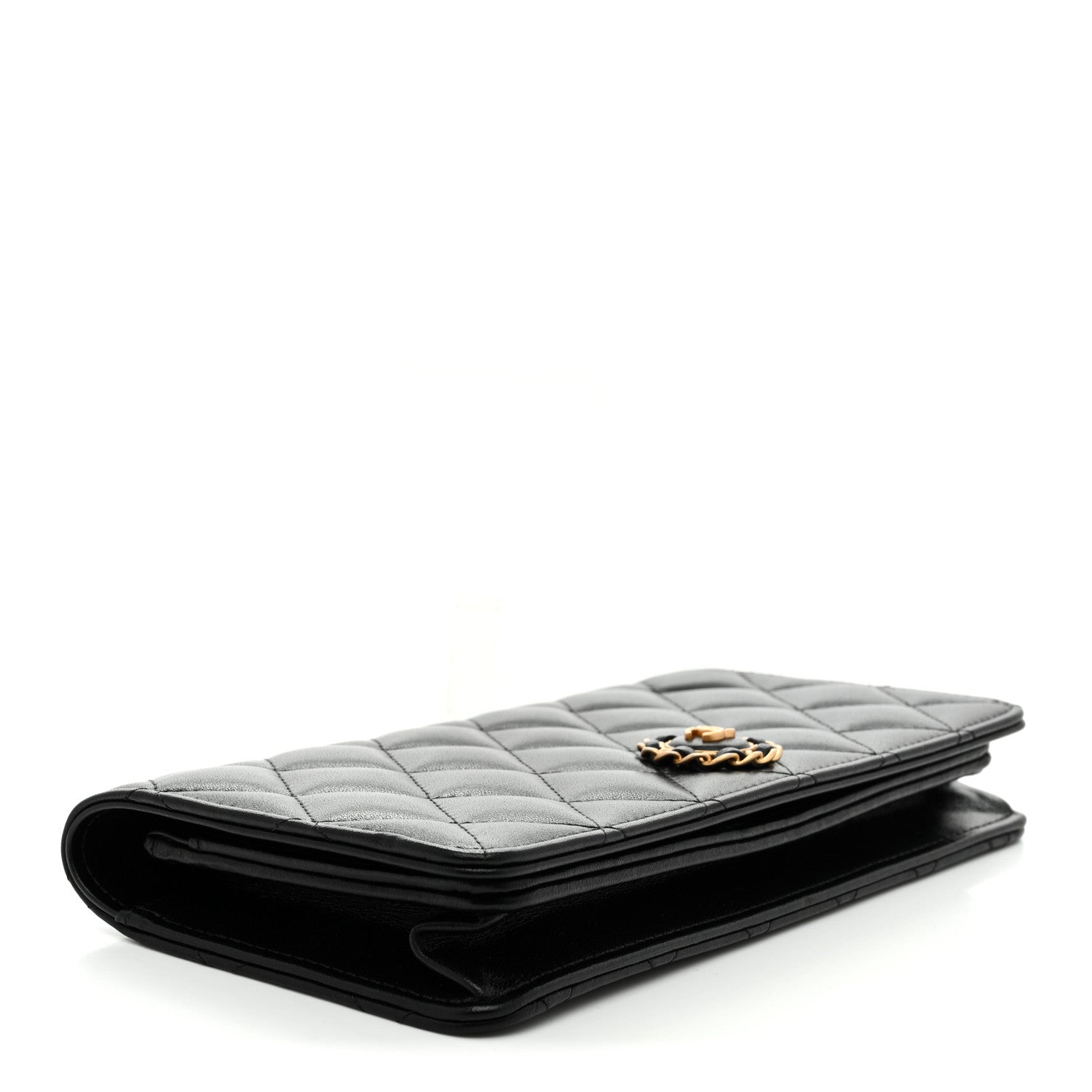 Chanel Lambskin Quilted Wallet Clutch Black 4 of 8