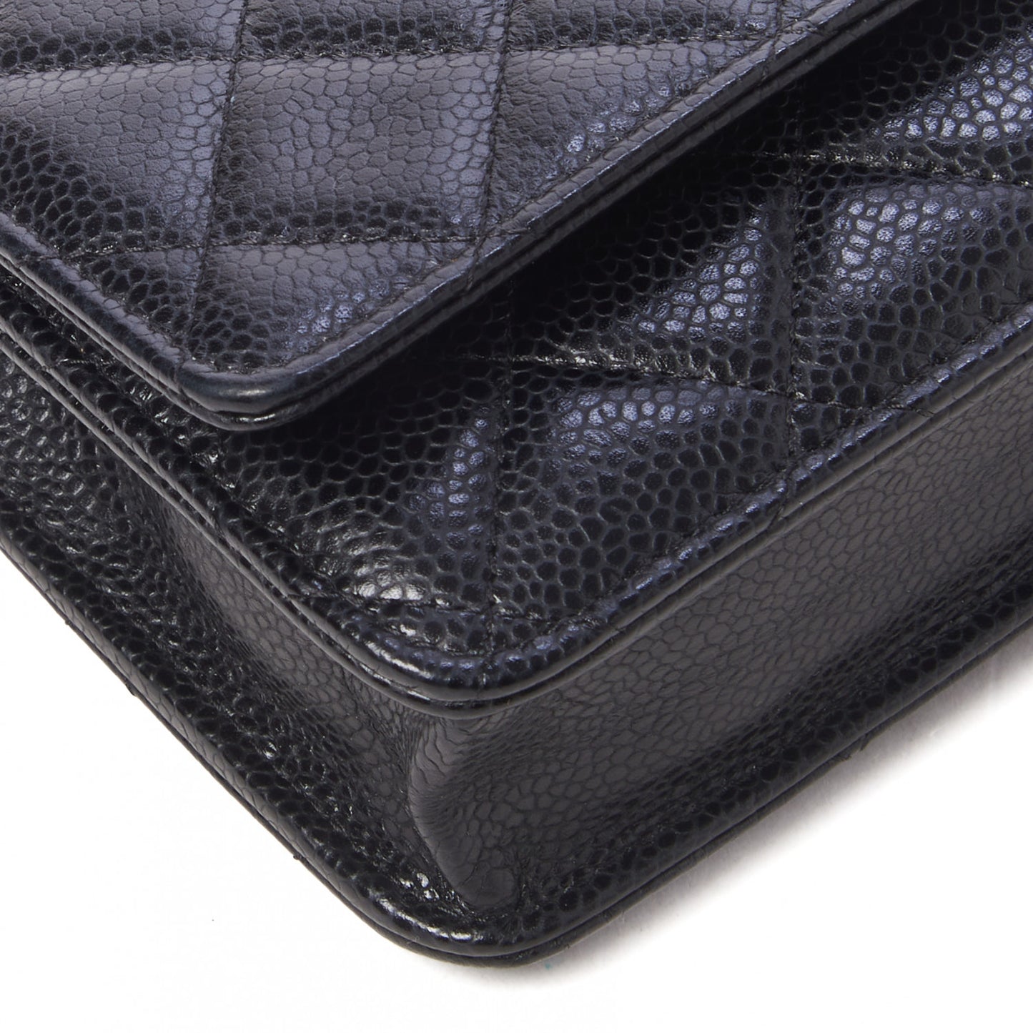 Caviar Quilted Wallet On Chain WOC Black