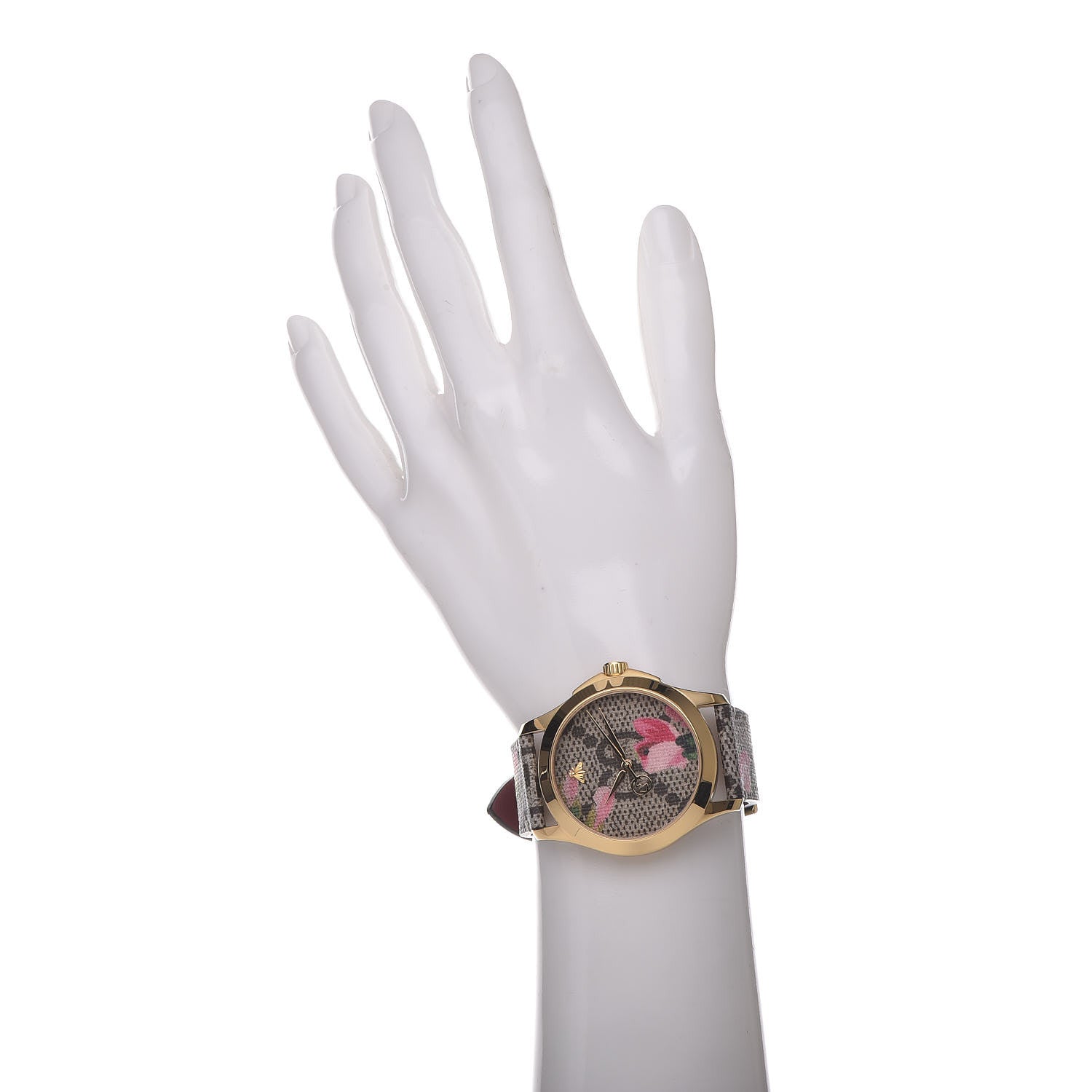 Gucci Stainless Steel Canvas 38mm G-Timeless Supreme GG Blooms Quartz Watch Brown 2 of 10