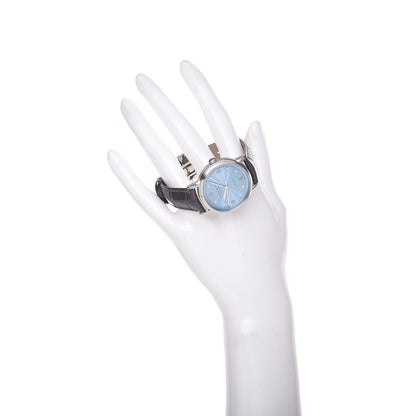 Tiffany Stainless Steel Alligator Diamond 34mm CT60 3-Hand Automatic Watch Ice Blue 2 of 9