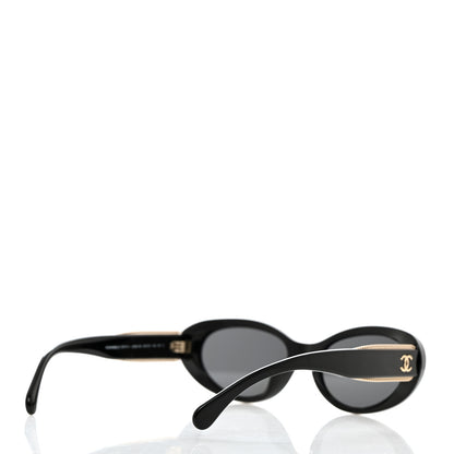Chanel Acetate Oval Sunglasses 5515-A Black 4 of 9
