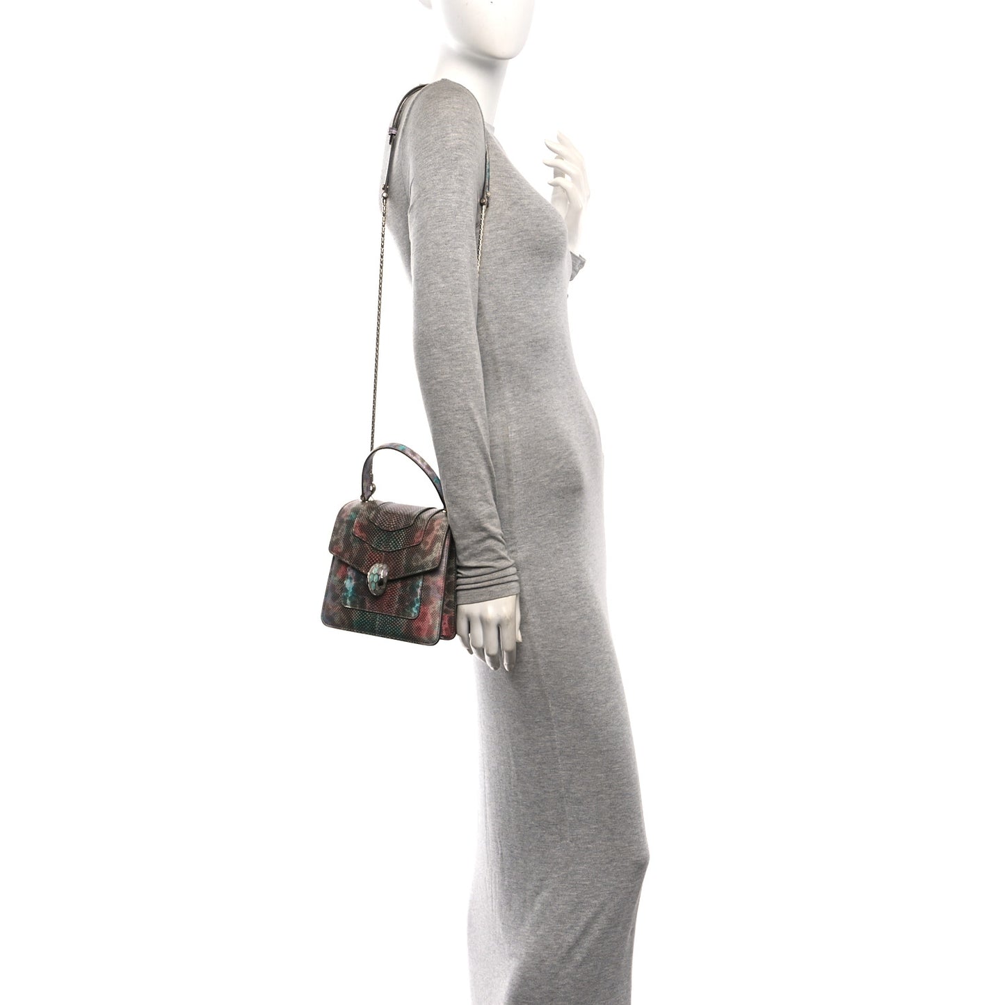 Metallic Karung Serpenti Forever Top Handle Multicolor