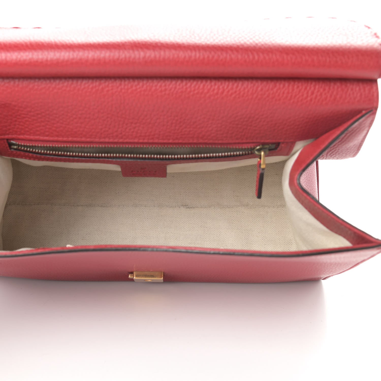 Gucci Calfskin Small GG Marmont Top Handle Bag Vulcanic Red 5 of 16