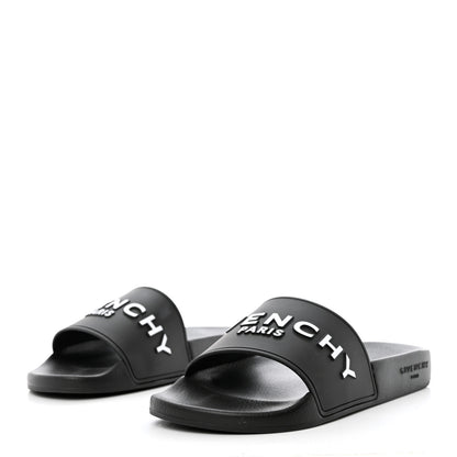 Givenchy Rubber Logo Pool Slide Sandals 39 Black 3 of 11